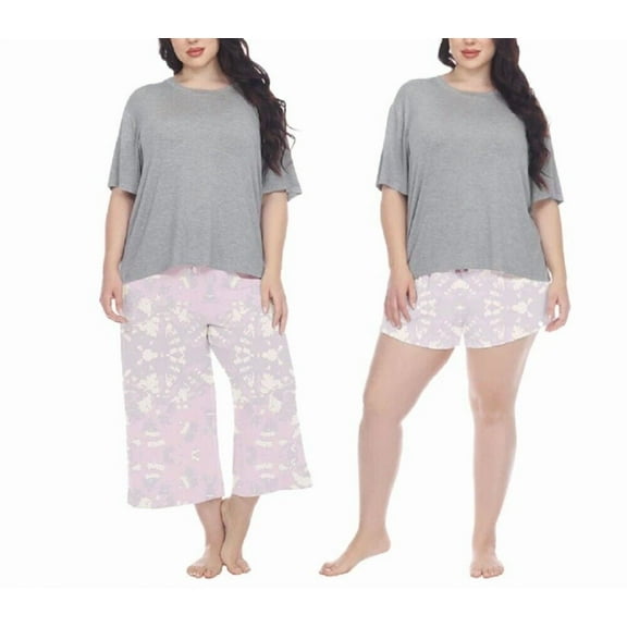 Honeydew Women's 3 Piece Super Soft Jersey Pajama Set (Zion Tie-Dye, Medium)