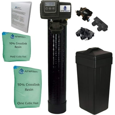 AFWFilters Fleck 5600SXT UPGRADED HIGH capacity 10% resin 48,000, Black - 3/4" Bypass