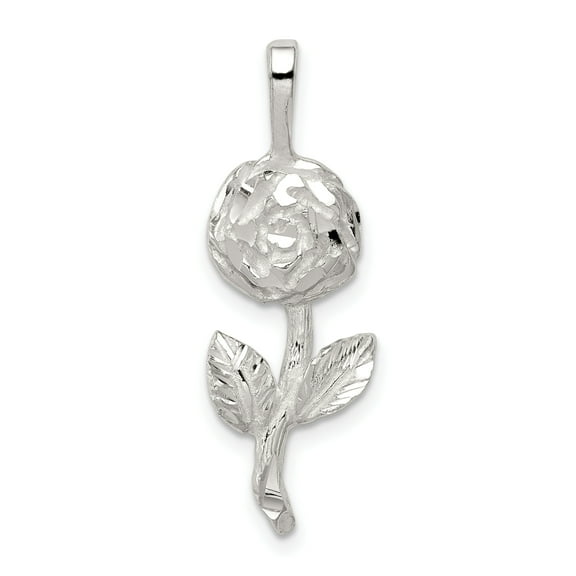 925 Sterling Silver Rose Shaped Pendant