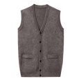 thumbnail image 5 of Atkumj Men's Sweater Vests Trendy Solid Color Button Down Knit Vest with Front Pockets Casual Comfortable V Neck Sleeveless Sweater Vest 2XL, 5 of 8