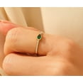 thumbnail image 3 of vylahjewellery Birthstone Month of April Pear Cut Ring Green Moissanite Diamond Anniversary Git Ring Comfort Fit 18K Yellow Gold Bezel Set, 3 of 5