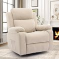 thumbnail image 1 of Lnsenfin Massage Swivel Rocker Recliner Chair Linen for Living Room,Beige, 1 of 6