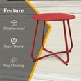 thumbnail image 6 of YEXJ Patio Side Table, Round Metal Steel Weather Resistant Portable Patio Table， Outdoor and Indoor Patio Small Table for Garden Balcony Yard,Metal,dark Red, 6 of 9