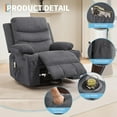 thumbnail image 2 of Cherish Oversized Recliner Chair Nursery – Manual Reclining Rocker, 360° Swivel Glider with Cup Holder, Massage & Heat, Small Single Sofa for Adults, Bedroom, RV, 2 of 9