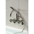thumbnail image 2 of Kingston Brass AE8156RX Belknap 7-Inch Adjustable Wall Mount Clawfoot Tub Faucet, Polished Nickel, 2 of 7