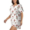 thumbnail image 2 of Lsque Different Mushrooms Women's Short-Sleeved Pajama Set - 2 Piece Soft and Lightweight Sleepwear Set-X-Large, 2 of 9