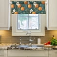 thumbnail image 2 of Yayeee Kitchen Valance Rod Pocket 54" x 18" Living Room Window Curtain, Retro Floral Orange, 2 of 6