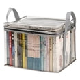 thumbnail image 2 of sunsanly Multifunctional Storage Box Foldable Book Box with Handle Zipper Closure Waterproof Toy Box Transparent Storage Case, 2 of 8