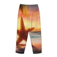 thumbnail image 5 of Disketp Starfish Sunset Sea Beach Print Women'S Comfy Pajama Pants Casual Drawstring Palazzo Lounge Wide Leg Pants, 5 of 9
