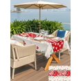 thumbnail image 4 of Outdoor Tablecloth with Umbrella Hole and Zipper, Valentine's Day Rectangle Table Cloth 60x102 Inch Waterproof Tablecloth, Red Love Heart Eucalyptus Romance Buralp Picnic Table Cover for Patio, 4 of 7