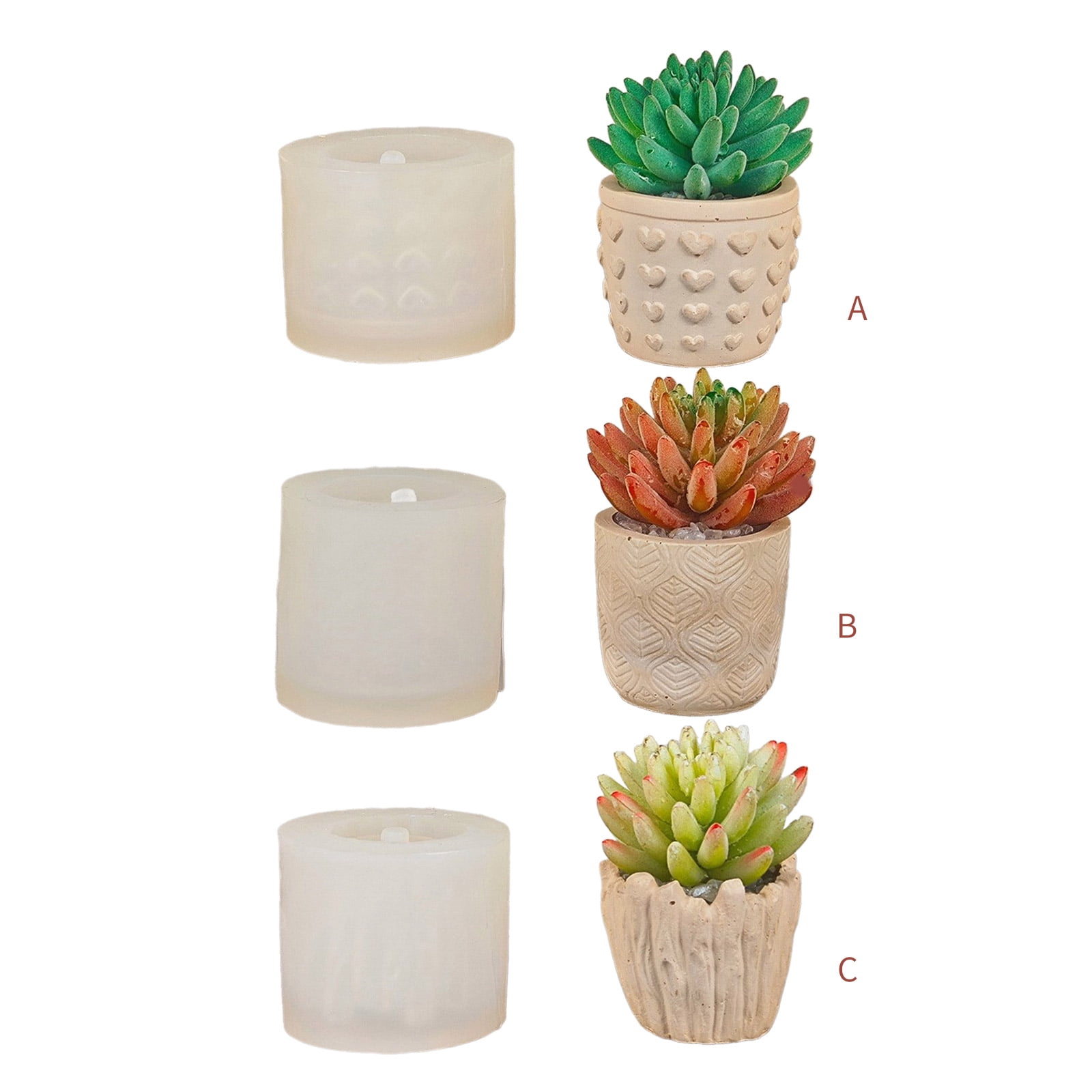 lixuesong Relief Heart Planter Mold Candle Holder Silicone Mould Flower Pots Mold Pen Holder Concrete Plaster Epoxy Resin Mold