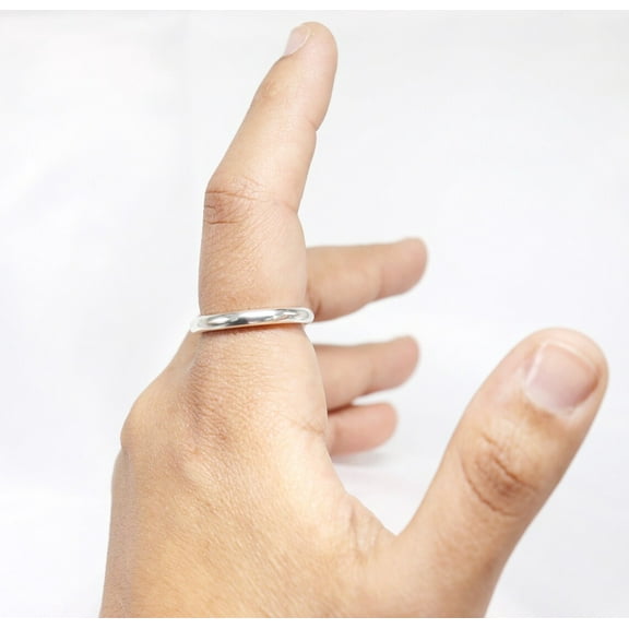 SS DESIGNS Thin Dome Ring, Sterling Silver Women Ring, Statement Jewelry, Solid 925 Silver Band, Art Deco Design, 3mm Ring, Sterling Silver band gift