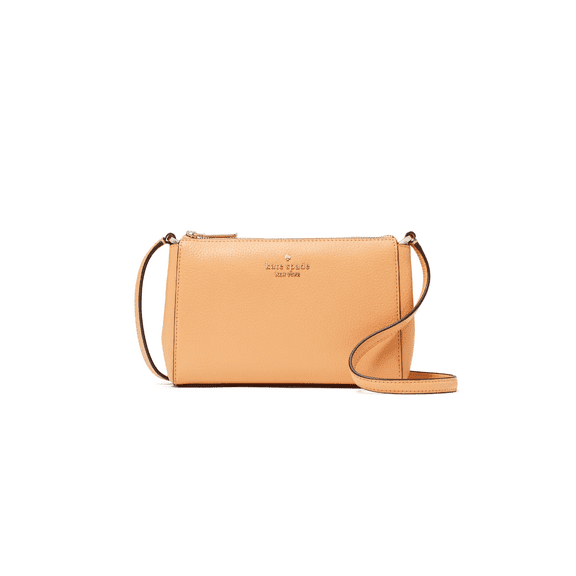 Kate Spade Leila Mini Top Zip Crossbody Bag Orange Cream Leather KG463 $259
