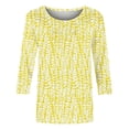 thumbnail image 4 of VEKDONE Fashion Deals Under 15 Womens Boho Floral Short Sleeve Crewneck Dressy Casual Blouse Shirts Ethnic Print Summer Tunic Tops Yellow,M, 4 of 5