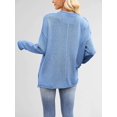 thumbnail image 6 of Oversized Sweaters for Women Casual Long Sleeve Crewneck Knit Cozy Pullover Sweater Jumper Top Blue L, 6 of 8