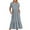 Silver, variant on Women's Summer Casual Short Sleeve Crewneck Swing Dress Flowy Tiered Maxi Beach Dress with Pockets