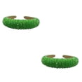 thumbnail image 3 of kurtrusly Bandeaux Perles Cristal Strass Accessoire de Coiffure Style Baroque Épais Mode pour Femmes Vert Gazon 2ensemble, 3 of 6