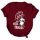 thumbnail image 1 of Camiseta estampada de manga corta con estampado de animales para mujer, cuello redondo, informal, suelta, blusas, camisas, túnicas Pompotops hkajfhjk462464, 1 of 5