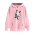 thumbnail image 3 of cocolona Womens Halloween Hoodie Fall Long Sleeve Drawstring Graphic Sweatshirts Casual Loose Pullover Tops Halloween Sweatshirts, 3 of 4