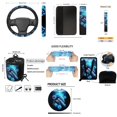 thumbnail image 6 of Jeiento Sea Turtle Car Seat Cover Set with Steering Wheel Cover Seat Belt Covers Trash Bag Air Vent Phone Holder Rearview Mirror Cover Cup Coasters Blue Key Chain 15 PCS Auto Accessories, 6 of 7