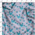 thumbnail image 4 of Soimoi Blue Poly Georgette Fabric Cock & Stripe Print Fabric by Yard 52 Inch Wide, 4 of 5