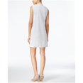 thumbnail image 2 of Alfani Womens Henley Faux Suede Shift Vestido, Gris, 8, 2 of 2