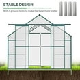 thumbnail image 5 of Outsunny 16' x 8' Aluminum Greenhouse Polycarbonate Walk-in Garden Greenhouse Kit with Adjustable Roof Vent, Rain Gutter and Sliding Door for Winter, Clear, 5 of 9