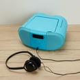 onn. Portable CD Player Boombox with Digital FM Radio Teal