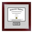 thumbnail image 3 of Single Diploma Frame with 5x7 Photo, Tassel and Double Matting for 9" x 7" Tall Diploma with Cherry 1.5" Frame, 3 of 6