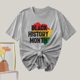 thumbnail image 4 of Camiseta de Cuello Redondo Impresa Nueva Moda Casual de Manga Corta de las Mujeres, Mezcla Ligera de Poliéster para la Primavera, 4 of 6