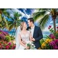 thumbnail image 4 of Summer Hawaiian Beach Photography Backdrop Tropical Flower Palm Leaves Background for Luau Aloha Party Decoration Banner Photo Booths, 4 of 10