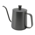 thumbnail image 3 of Hervidor de café largo y estrecho, hervidor pequeño de acero inoxidable negro a prueba de herrumbre con tapa para el hogar, 350ml, 3 of 10