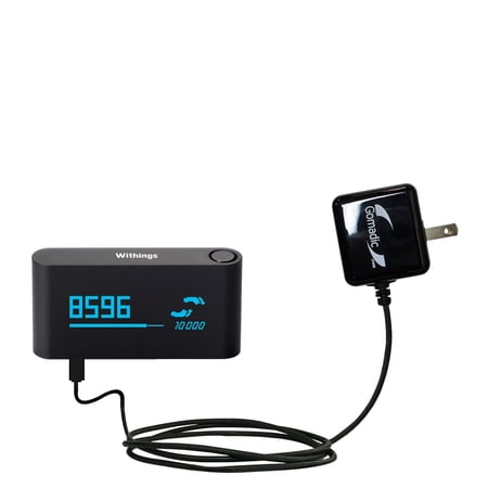Gomadic Intelligent Compact AC Home Wall Charger suitable for the Withings Pulse - High output power with a convenient, foldable plug design - Uses Ti