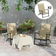 thumbnail image 3 of Spaco Set of 2 Outdoor Dining Chairs with High Back and Armrests, Folding Chairs for Outdoor as Backyard, Lawn, Garden, Beige, 3 of 12