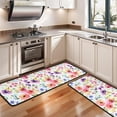 thumbnail image 3 of Kitchen Rugs Sets Of 2,Pioneer Flower Floral Print Pattern Anti Fatigue Kitchen Mat Rugs Non Slip Washable,Decorative Kitchen Floor Mats for Kitchen,Sink,Laundry,17"x47"+17"x47", 3 of 5