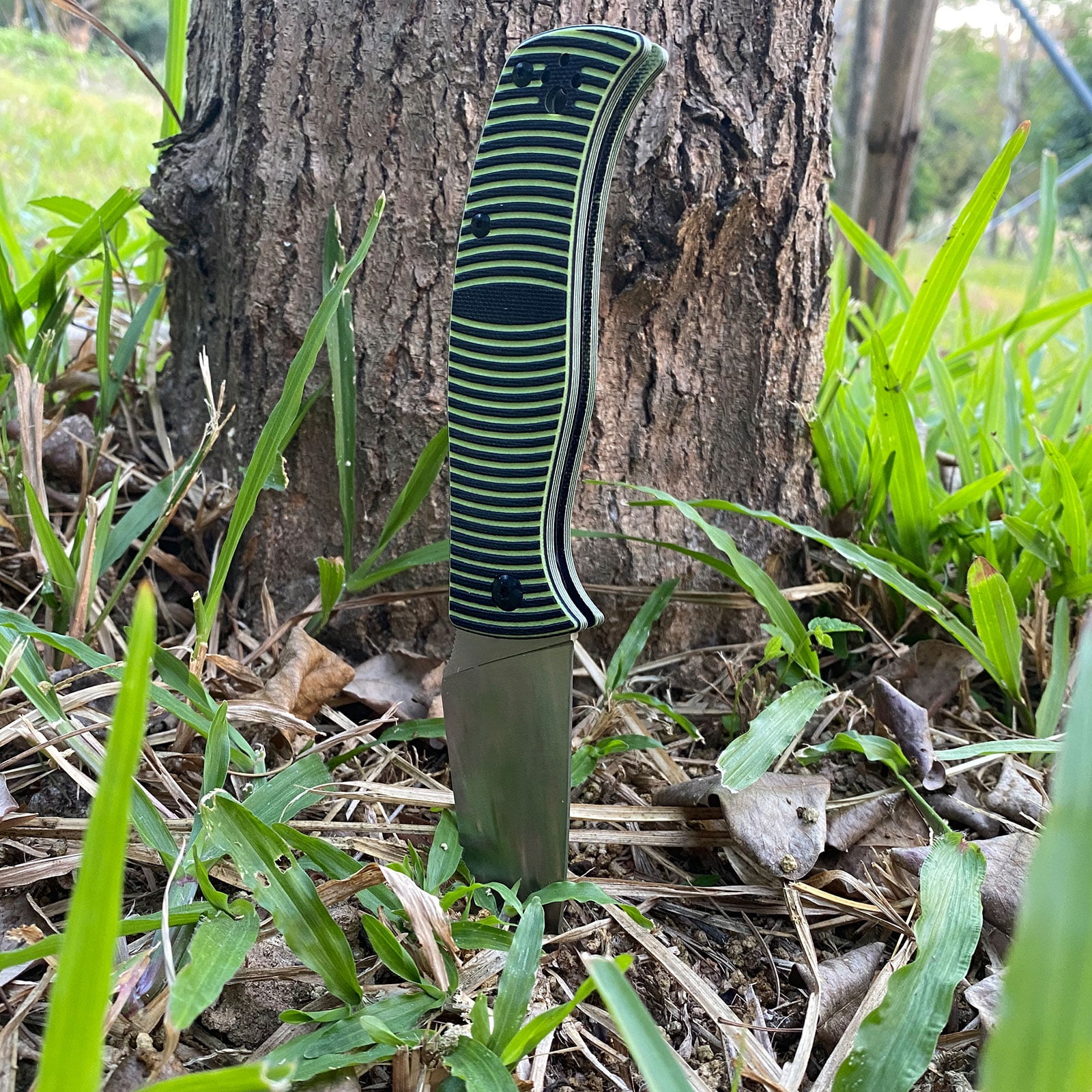 Folding Pocket Knife, Green Handle Bronze Blade for Outdoor Camping Survival, EDC Knife for Easter Independence Day Thanksgiving Halloween Christmas and Father's Day