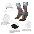thumbnail image 3 of Susaid Flower White Horse (2) Print Men's Moisture Wicking Cushioned Crew Work Boot Socks Suitable for Size 36-45, 3 of 6