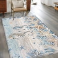 thumbnail image 3 of Marine Life Washable Area Rugs 3'x5', Ocean Seahorse Coral Starfish Seashell Coastal Wooden Low Pile Throw Living Room Rug Non-Slip Sturdy Edge Binding Carpet for Indoor Entryway Bedside Kitchen, 3 of 9