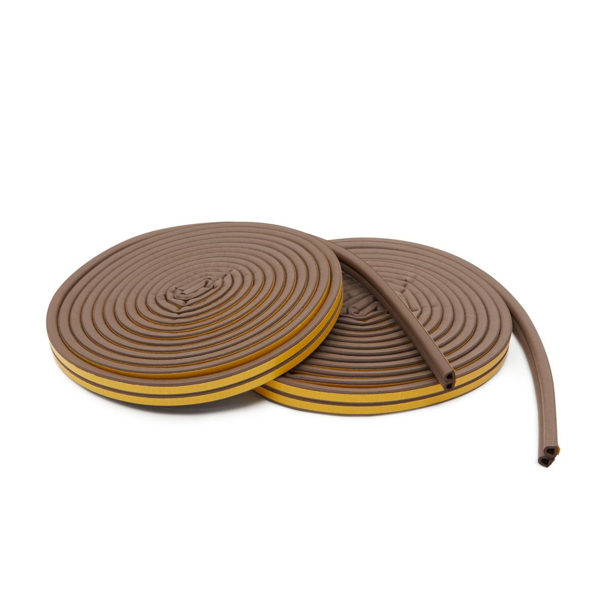 2 Pack D Shaped Weather Stripping Seal Strip for Windows and Doors, Brown, 0.36 inch x 33 ft
