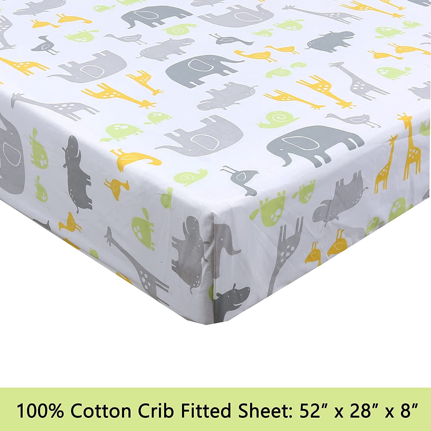 3-Piece Cotton Toddler Sheet Set for Kids Boys & Girls (Animals, Fish, Sports, Floral) SafariAnimals