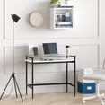 thumbnail image 3 of Evelyn&Zoe Eaton Rectangular 36" Wide Desk with Faux Marble Shelf in Blackened Bronze/Faux Marble, 3 of 7