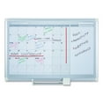 thumbnail image 3 of Mastervision 2' Magnetic Gold Monthly Planner - Monthly, Daily, Weekly - 36" X 24" - Wall Mountable - Aluminum - White, Silver (GA0397830), 3 of 11