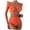 b23-Orange, variant on 2 Piece Bathing Suit For Women Solid Ruffle Trim Bikini Set High Waisted Tummy Control Swimsuit Summer Swimwear Size S,Orange
