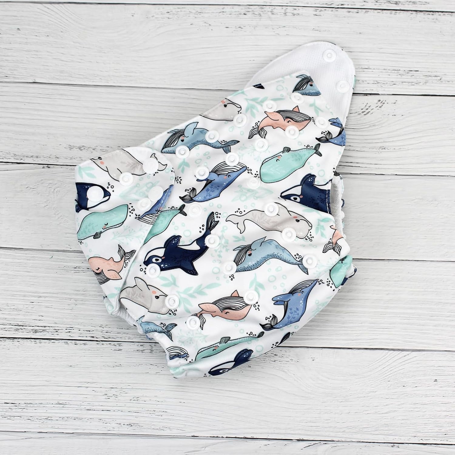 3.0 Pocket Cloth Diapers for Babies with AWJ Lining, 6 Pack with 6 4-Layer Natural Cloth Diaper Inserts - Reusable and Washable Pocket Diapers (Adorable Animal)