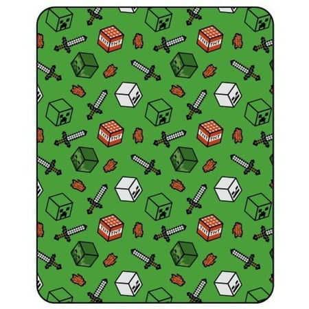 Minecraft Symbols Fleece Flannel Blanket