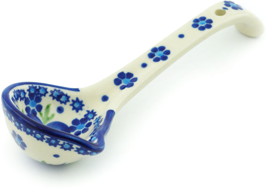 Polish Pottery 7½inch Ladle (Bleubelle Fleur Theme) Hand Painted in