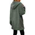 thumbnail image 4 of YDDIAN Hooded Winter Jackets for Women Plus Size Long Comfy Fleece Hoodies Zip Up Fuzzy Y2k Fashion Clothes with Pockets Dark Gray XL, 4 of 5