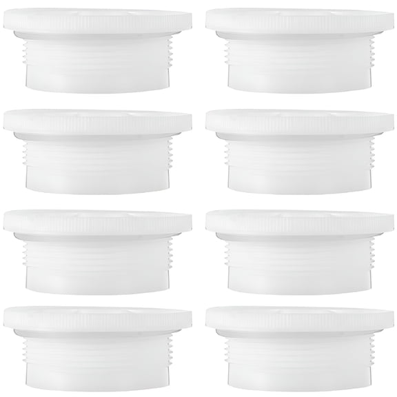 LAMIRO Water Drum Plug Oil Lids Chemical Cover Plastic 55 Gallon Seal with Hat White 8 Pcs