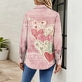 thumbnail image 4 of Fgvctg Long Sleeve Button Down Shirts for Women V Neck Shirt Collared Classic Blouses Date Day Love Heart Print Plus Size Business Casual Tops Light pink XL, 4 of 5