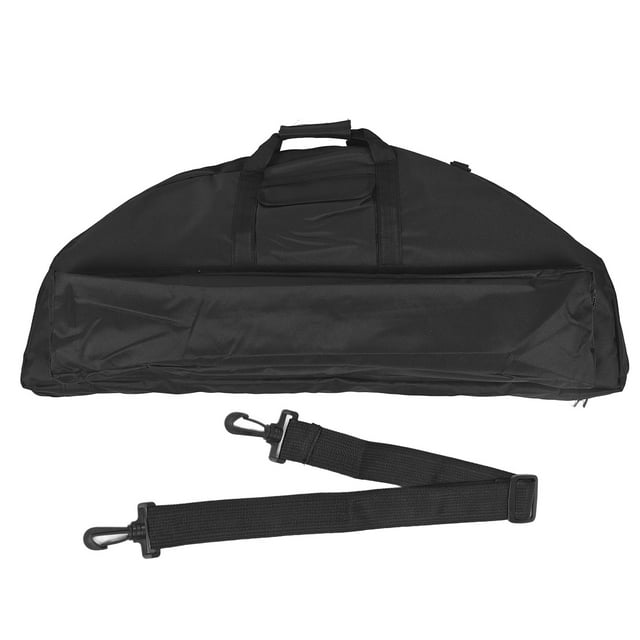 Compound Bow Bag Bow Carry Bag Canvas Large Capacity Lightweight Multifunctional Portable Bow Bag with Arrow Pocket 95cm Black